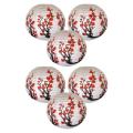 Set Of 6 Red Sakura(cherry)flowers White Color Lamp 16 Inch