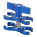 Butterfly Clip Clamp Diving Light Arm Ball Head Mount Adapter,blue