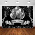 Birthday Backdrop for Girls Happy Birthday Party Banner Decor A
