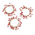 3pcs Candle Rings for Pillars,red and Gold, Wreaths for Christmas