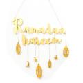 Gold Banner Ramadan Kareem Letters Wall Ornament Festival Supplies A