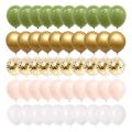 62 Pcs 12 Inch Olive Green Gold Confetti Balloons for Baby Shower