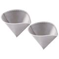 2pcs Stainless Steel Cone Filter 2 to 3 Cup Coffee Drip Filter