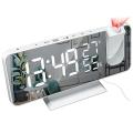 Projection Alarm Clock with Fm ,temperature Monitor,easy to Use,white