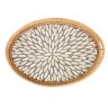 New Rattan Shell Tray Creative Woven Snack Storage Basket, M