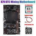 Btcx79 H61 Mining Motherboard with E5 2630 Cpu+fan+switch Cable Ddr3
