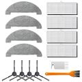 14pcs Side Brushes Mop Cloths Hepa Filter for Viomi S9 Vacuum Cleaner