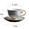 Penh Ceramic Coffee Cup and Saucer Set Afternoon Tea Cup Lovers(gray)