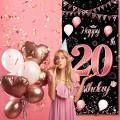 16th Birthday Girls and Boys Pink Decoration Banner Background