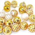 Christmas Ball Ornaments Xmas Tree Pendants Gold White Anti-fall