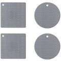 4 Pcs Extra Thick Silicone Trivet Mats: Trivets for Hot Dishes Gray