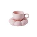 Nordic Flower Ceramic Coffee Cup Saucer Home Breakfast Tea Cup Set B