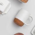 2-piece Coffee Cup Set, Ceramic Mug with Insulated Cork Bottom Black