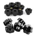 10 Pcs 32mm Dia M6 Thread Screw On Type Star Head Clamping Knob Grip