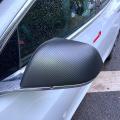 Matte Carbon Fiber Rearview Mirrors Guard Covers for Tesla Model 3