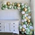Olive Green Gold White Latex Balloons,for Birthday Party Decorations