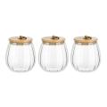 Striped Glass Jars with Lids Transparent Sealed Tea Cans Cookie Jar