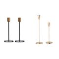 Gold Taper Candle Holder Set Candlesticks, 2 Pack