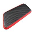 Car Carbon Fiber Center Console Lid Armrest Box Leather Pad -red