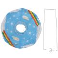 12inch Hot Air Balloon Paper Decor, Blue Rainbow