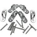 6 Pieces 1.8 Inch Pad Eye Plate U Hooks and 6 Pieces Snap Hooks