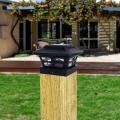 Solar Post Cap Lights for 4x4 Wooden Posts Garden Decoration Black