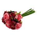 12pcs/lots Rose Flowers Wedding Bouquet Rose Silk(rose Red