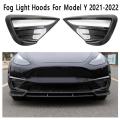 Car Fog Light Hoods for Tesla Model Y 2021-2022 Bright Carbon Fiber
