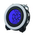 4 Inch Twin Bell Alarm Loud Led Digital Alarm Clock Time Date Black