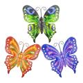 3 Pcs Butterflies, Garden Fence Decorations, Metal Butterfly Wall Art
