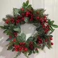 Wall Wreath Christmas Artificial Berries Garland Plastic