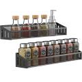 2 Pack Kitchen Counter-top Or Wall Mount Spice Rack, Black
