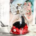 Valentine Gift Rose Flowers In Glass Ornaments Mother Present Red