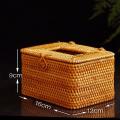 Rectangle Paper Rack Rattan Tissue Box Handmade Tissue Storage Case