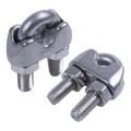 6mm 1/4 Inch Stainless Steel Wire Rope Cable Clamp Clips 12pcs