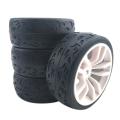 4pcs 12mm Hex 66mm Rc Car Rubber Tires Wheel Rim for 1/10 Rc F