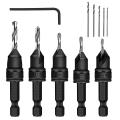 5piece Of 3/8-inch 82 Chamfer Drill Bits,sink Hole Drilling Tool Kit