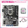 B75 Eth Mining Motherboard 8xpcie Usb Adapter+g550 Cpu+switch Cable