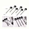 Stainless Steel 6pcs Espresso Spoons for Sugar Antipasto (black)