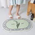 Oval Bathroom Mat Plants Carpet Nordic Welcome Doormat Home Decor B