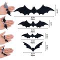120 Pcs 3d Bat Halloween Stickers for Decor 4 Sizes Black Ghost Bat