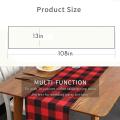 13x108inch Black and Red Plaid Table Runner,for Party Home Decor