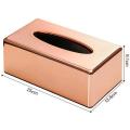 Rose Gold Car Home Rectangle Shaped Tissue Box