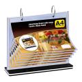 A4 Flip Table Menu Stand Multi-page Table Card Rack Holder Frame