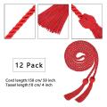 12 Pcs Graduation Braided Honor Cord with Tassel for Graduation Red