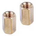 25pcs M4 X 10mm Female Threaded Brass Hex Standoff Pillar Spacer Nut