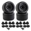 4pcs 1/10 Truck Tire 12mm & 14mm Wheel Hex for Traxxas Arrma Rc Car,1