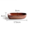 Japanese Style Dried Fruit Dish Wood Tableware Serving Tray (2pcs)