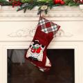 Christmas Stockings, Plaid Cuff Design Fireplace Christmas, Snowman