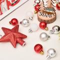 30pcs Glitter Christmas Tree Ball Baubles Colorful Xmas Party Decor,h